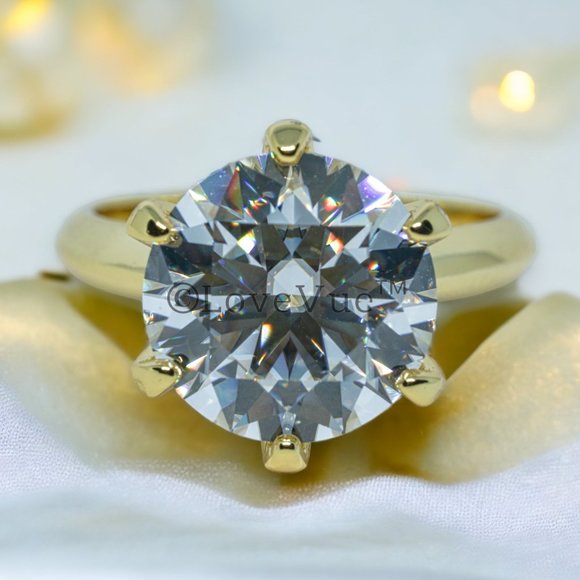 Certified 5ct. t.w. Diamond Elegant Brilliant Cut Solitaire Gold Engagement Ring - Picture 3 of 16